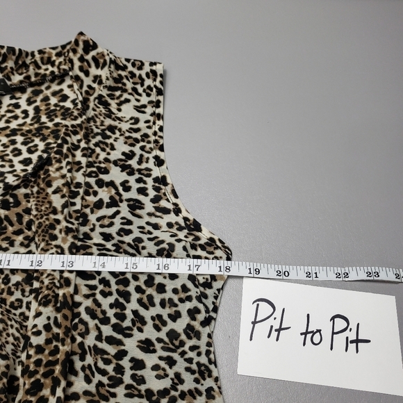 dots sheer cheetah print top women's size medium - Picture 7 of 9
